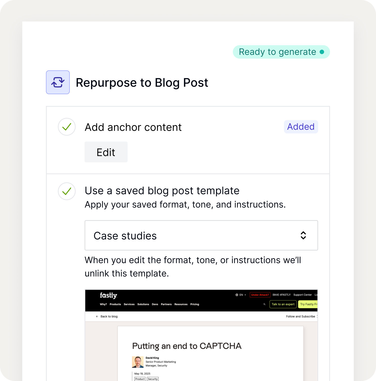 Setting up campaign steps