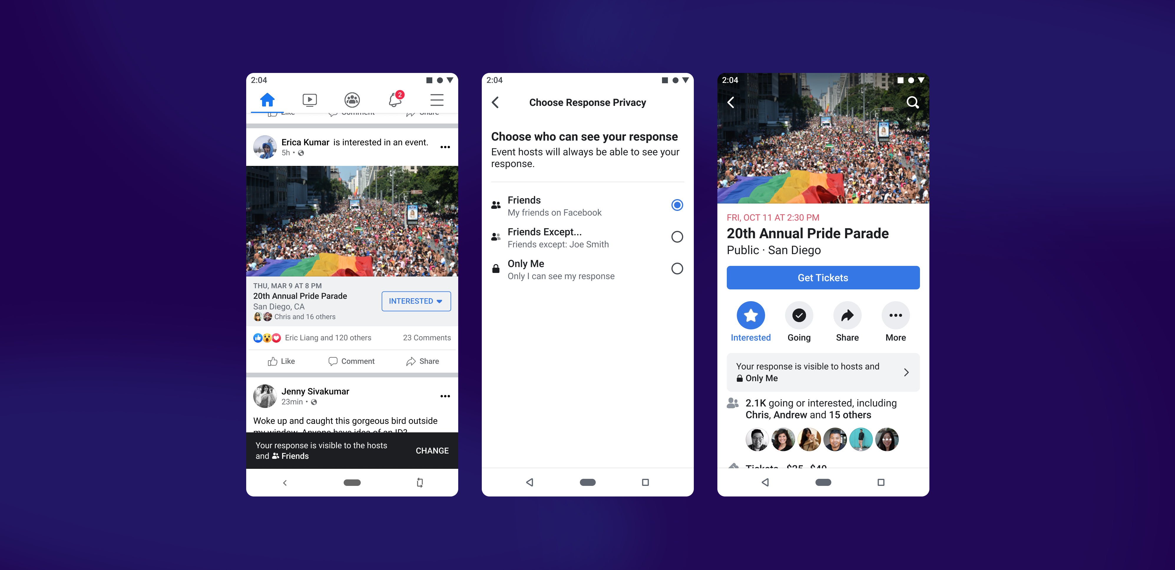 Events Privacy Control